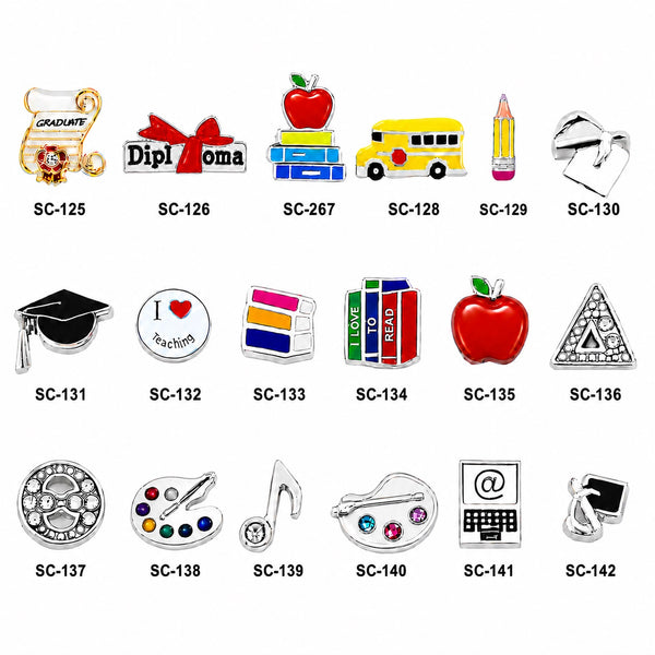 School Themed Floating Charms | 18 Options