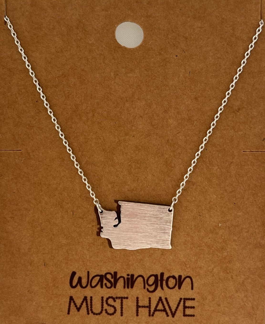 Washington State Necklace In Silver