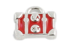 Red Luggage Bag Floating Charm