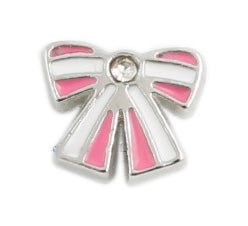 Striped Bow Floating Charm