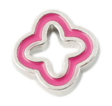 Pink Quatrefoil Floating Charm