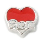 Son Red Heart Floating Charm