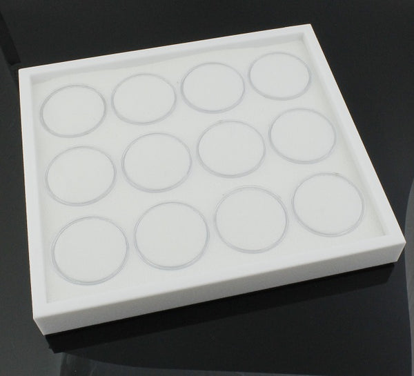 White Half Size Gemstone Display Tray