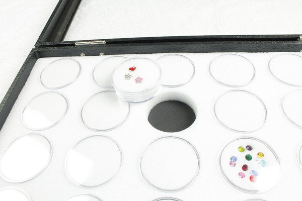 White 25 Gem Jar Half Size Gemstone Display Tray Insert