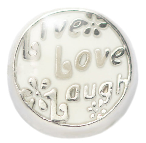 White Live Love Laugh Floating Charm