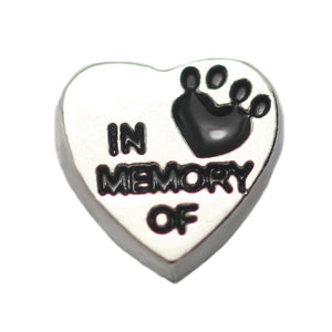 In memory Of Heart Floating Charm