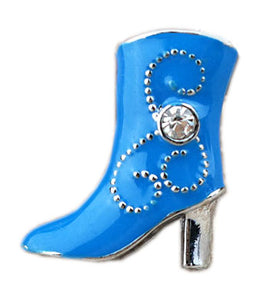 Blue Cowboy Boot Floating Charm