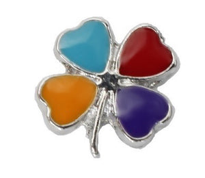 Multi-Color Four Leaf Clover Floating Charm