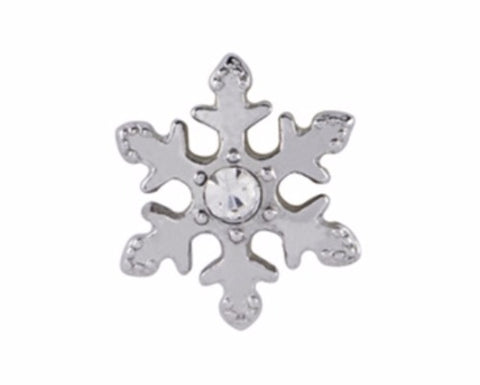 Silver CZ Snowflake Floating Charm