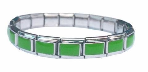 Green Enamel 9mm Italian Charm Starter Bracelet