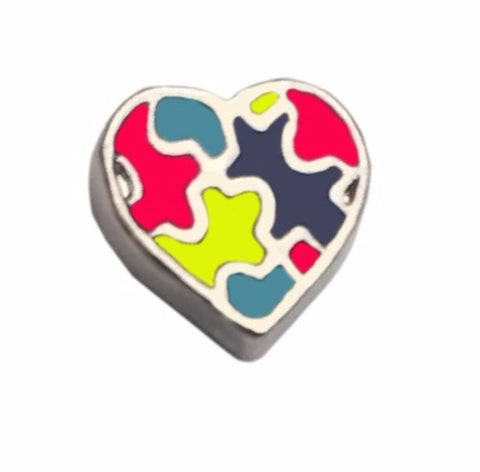 Autism Awareness Heart Floating Charm