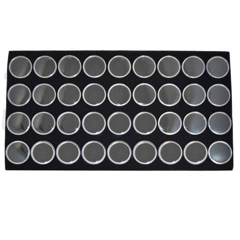 Black 36 Gem Jar Full Size Gemstone Display Tray Insert