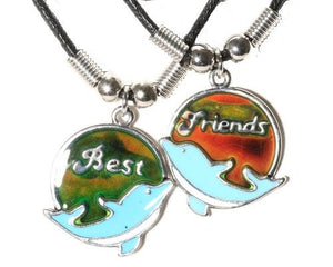 2pc Best Friends Dolphin Mood Necklace Set
