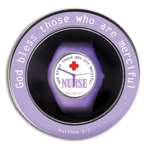 Purple Silicone Nurse Watch in Matching Tin