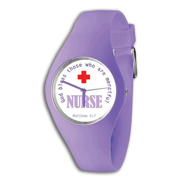 Purple Silicone Nurse Watch in Matching Tin