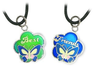 2pc Best Friends Butterfly Mood Necklace Set