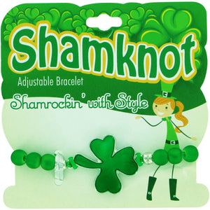 Shamrock St. Patrick's Day Adjustable Bracelet