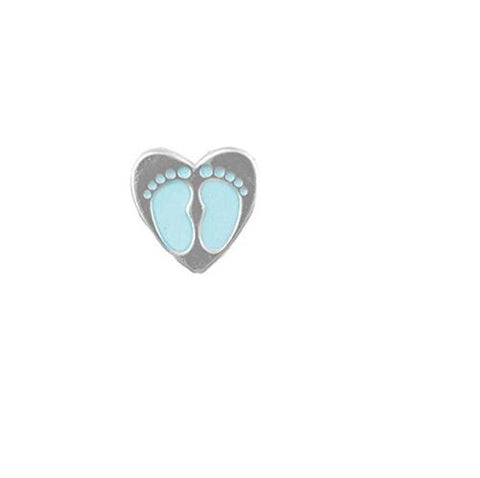 Teal Feet Floating Charm