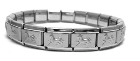Horse 9mm Italian Charm Matte Starter Bracelet