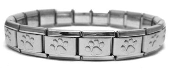 Paw Print Matte 9mm Italian Charm Starter Bracelet