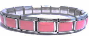 Pink Enamel 9mm Italian Charm Starter Bracelet