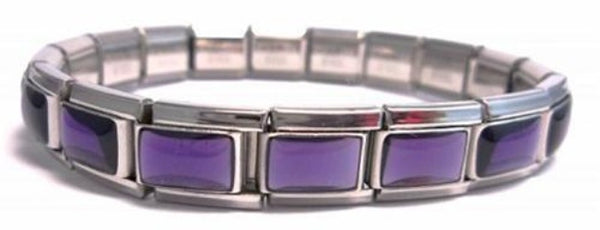 Purple Iridescent 9mm Italian Charm Starter Bracelet