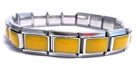 Yellow Enamel 9mm Italian Charm Starter Bracelet