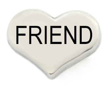 Friend Silver Heart Floating Charms