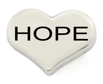 Hope Silver Heart Floating Charm