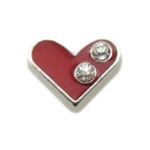 Red Crystal Heart Floating Charm