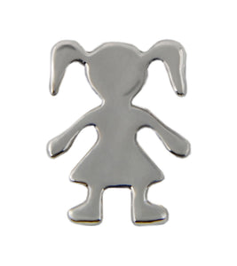 Silver Girl Floating Charm