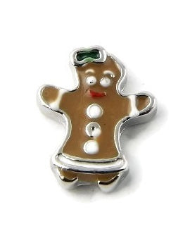 Gingerbread Girl Christmas Floating Charm