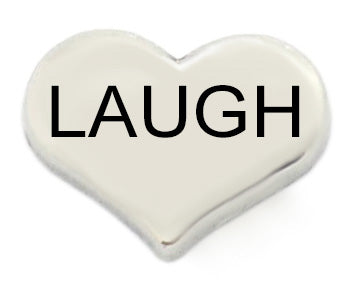 Laugh Silver Heart Floating Charm