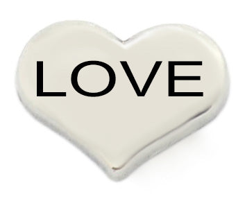 Love Silver Heart Floating Charm
