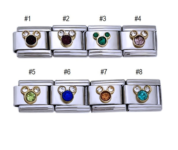 Mickey Mouse Birthstone 9mm Italian Charms