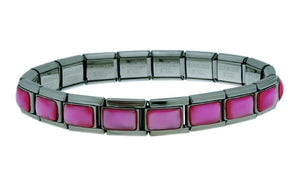 Pink Iridescent 9mm Italian Charm Starter Bracelet