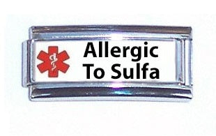 Allergic To Sulfa Medical Alert Super Link Charm For 9mm Italian charm Bracelets