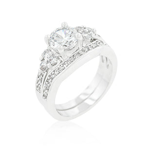 Triple Stone Engagement Ring Set