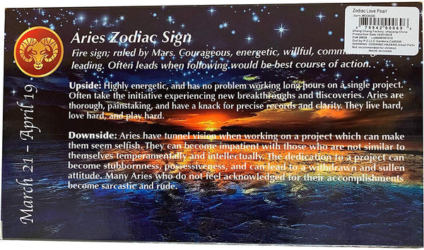 Love Pearl™ Aries Zodiac Necklace DIY Oyster Opening Kit, Back Of Box