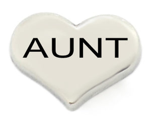 Aunt Silver Heart Floating Charm