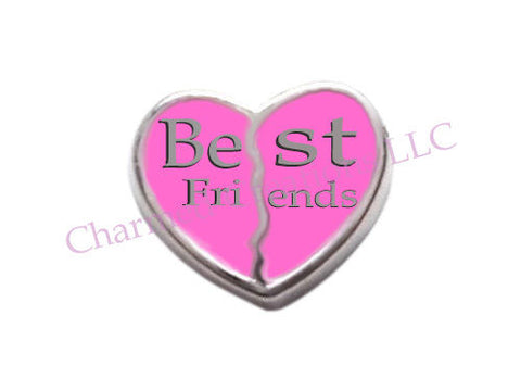 Best Friends Heart Floating Charm