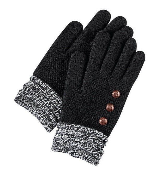 Black Britt's Knits Ultra Soft Button Accent Gloves