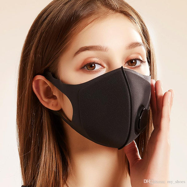 Black Adult Neoprene Face Mask With Vent