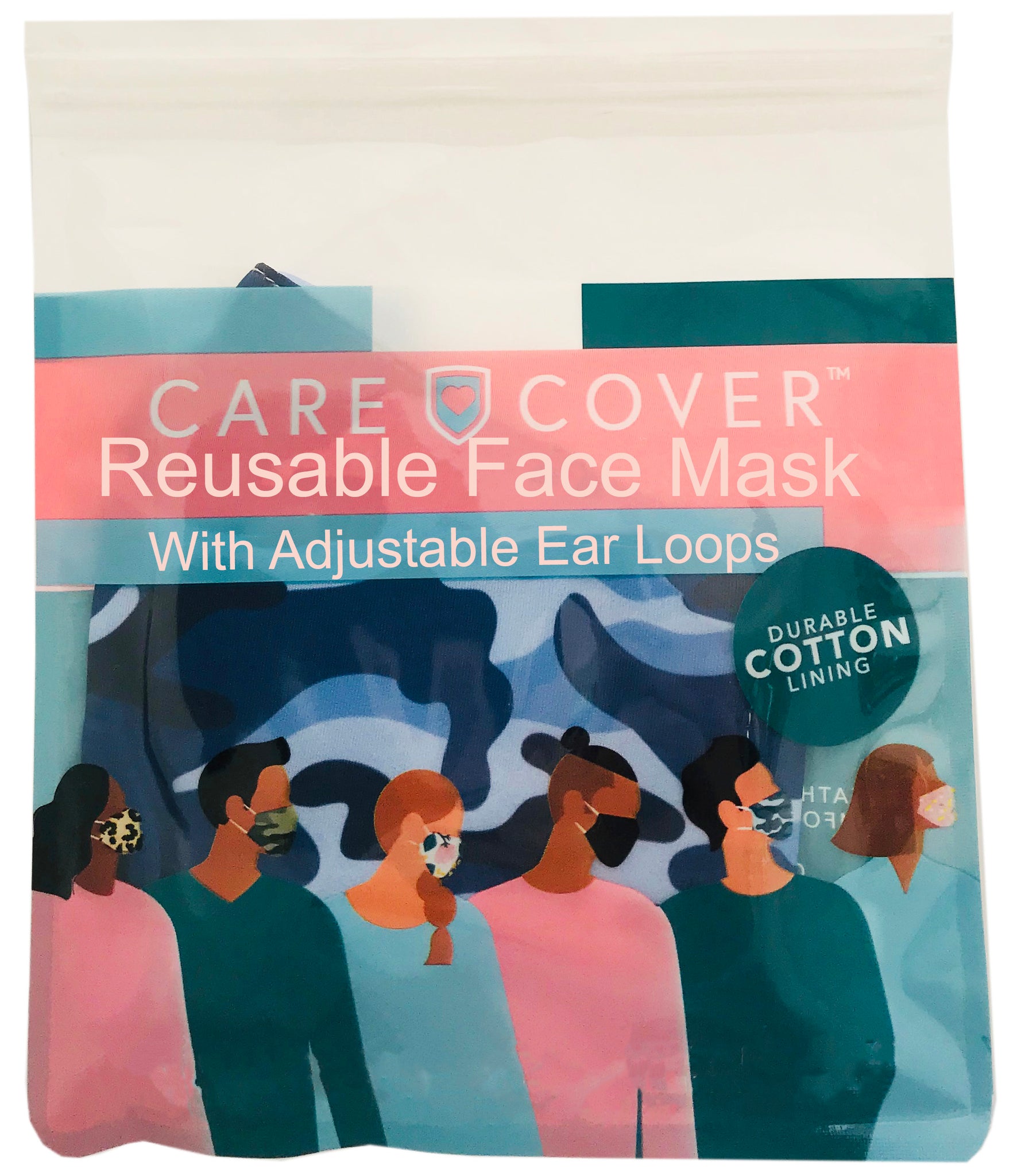 Blue Camo Adult Care Cover Face Mask