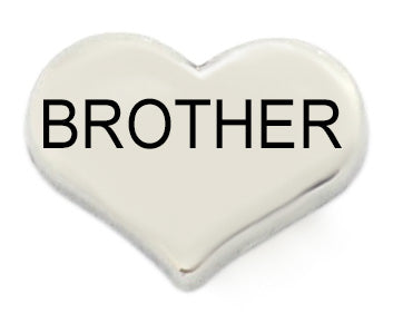Brother Silver Heart Floating Charm