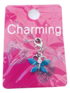 Blue Butterfly Clip On Charm