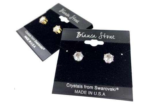 April Birthstone Stud Earrings With Genuine Swarovski Crystals