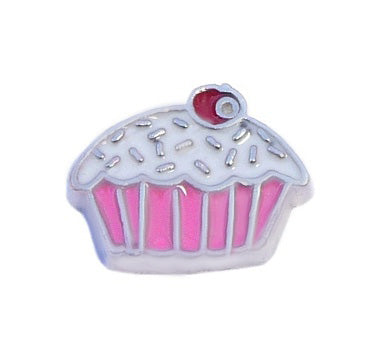 Pink Cupcake Floating Charm
