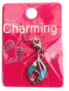Two Dolphins Clip On Charm