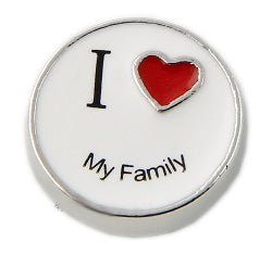 I Love My Family Floating Charm